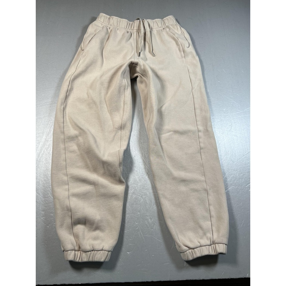 Lululemon Pants Mens Small Beige Fleece‎ Lined Athletic Joggers LW5G10S.01 Logo